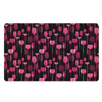Glasses Of Wine Print Polyester Doormat