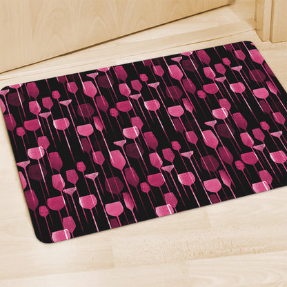 Glasses Of Wine Print Polyester Doormat