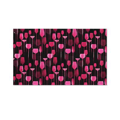 Glasses Of Wine Print Polyester Flag
