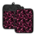 Glasses Of Wine Print Pot Holders With Pocket
