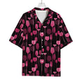 Glasses Of Wine Print Rayon Hawaiian Shirt