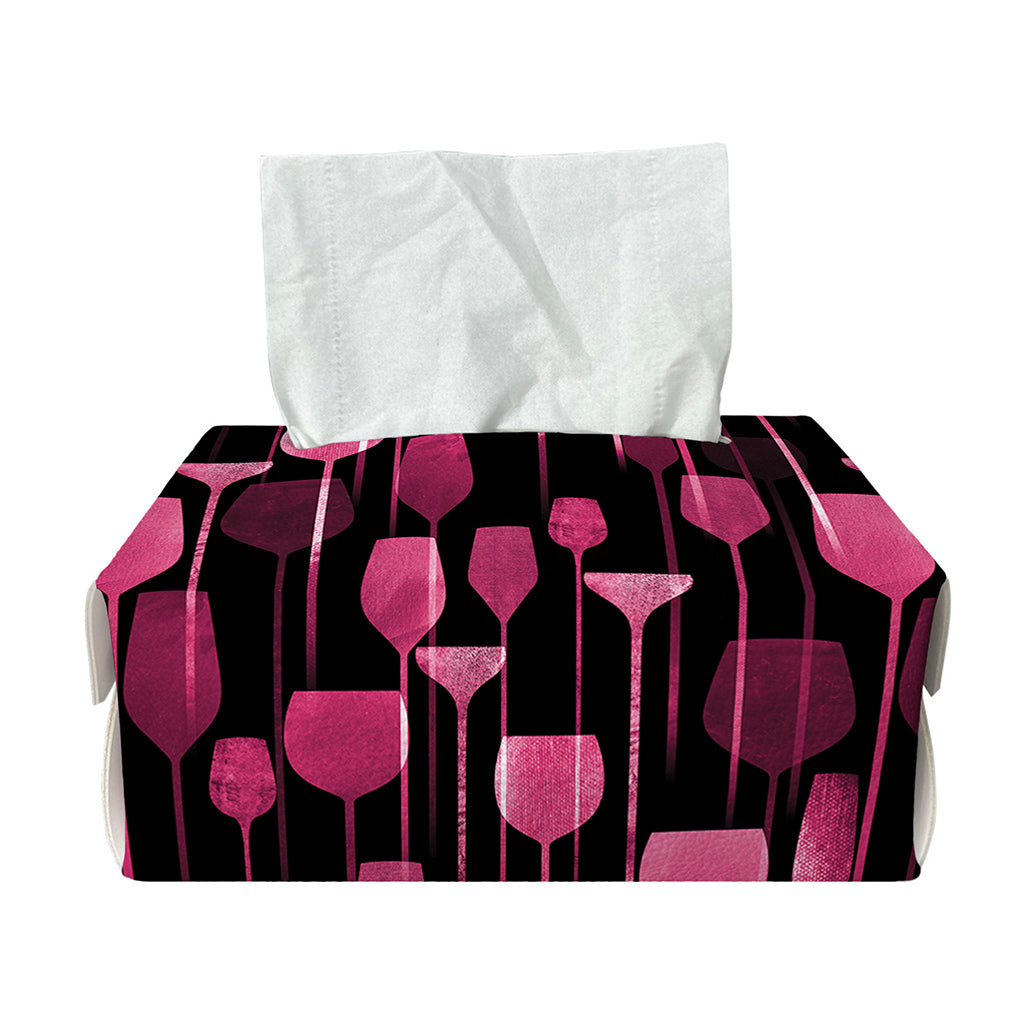 Glasses Of Wine Print Rectangle Tissue Box Cover