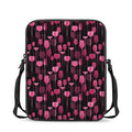Glasses Of Wine Print Rectangular Crossbody Bag