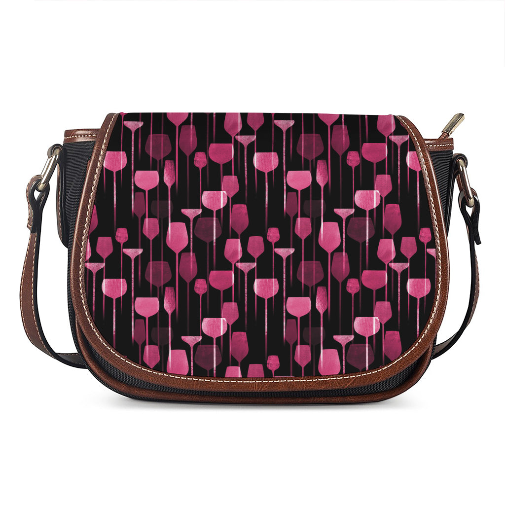 Glasses Of Wine Print Saddle Bag