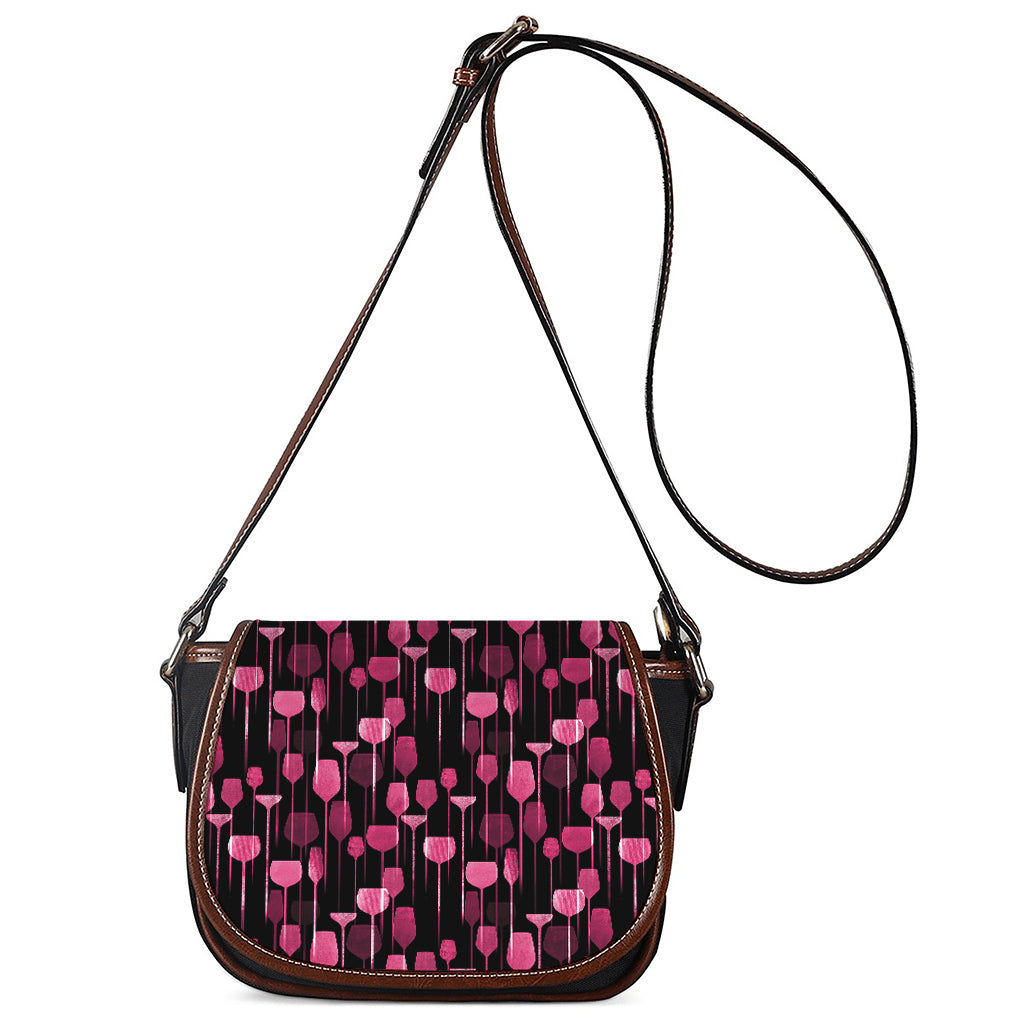 Glasses Of Wine Print Saddle Bag