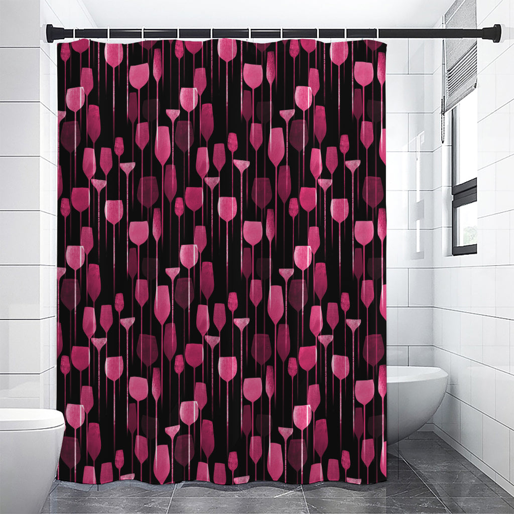 Glasses Of Wine Print Shower Curtain
