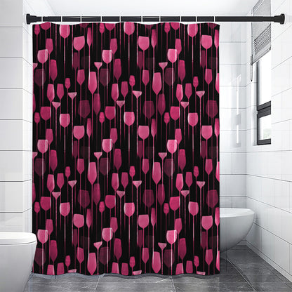 Glasses Of Wine Print Shower Curtain