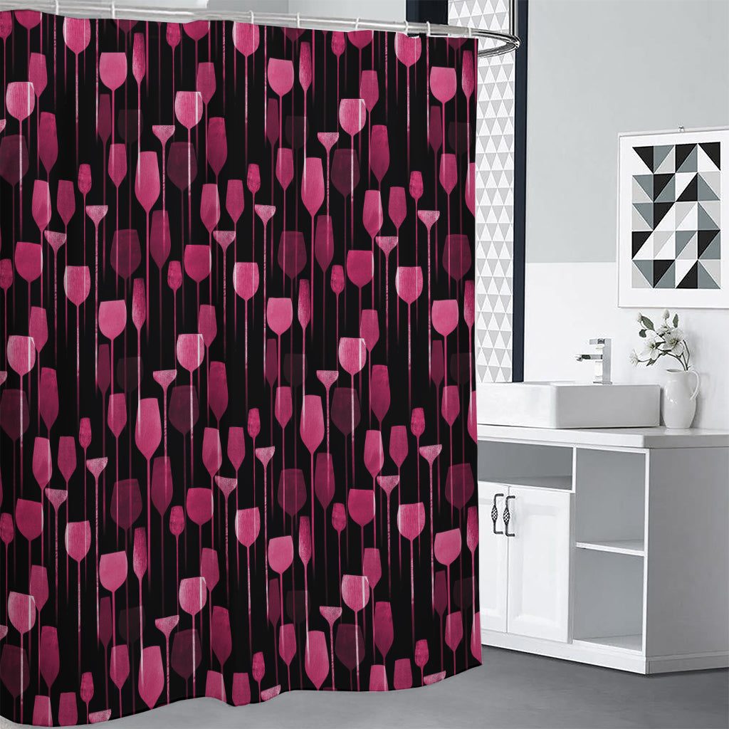Glasses Of Wine Print Shower Curtain