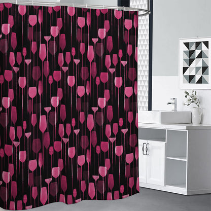Glasses Of Wine Print Shower Curtain