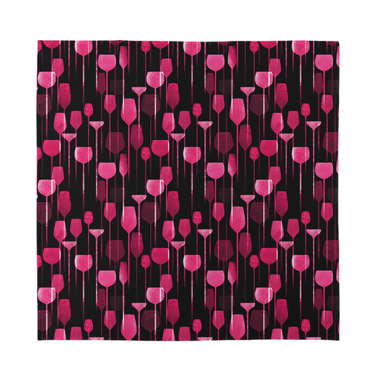 Glasses Of Wine Print Silk Bandana