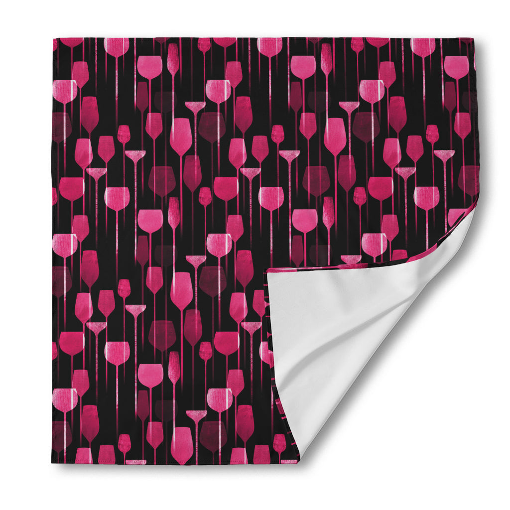 Glasses Of Wine Print Silk Bandana