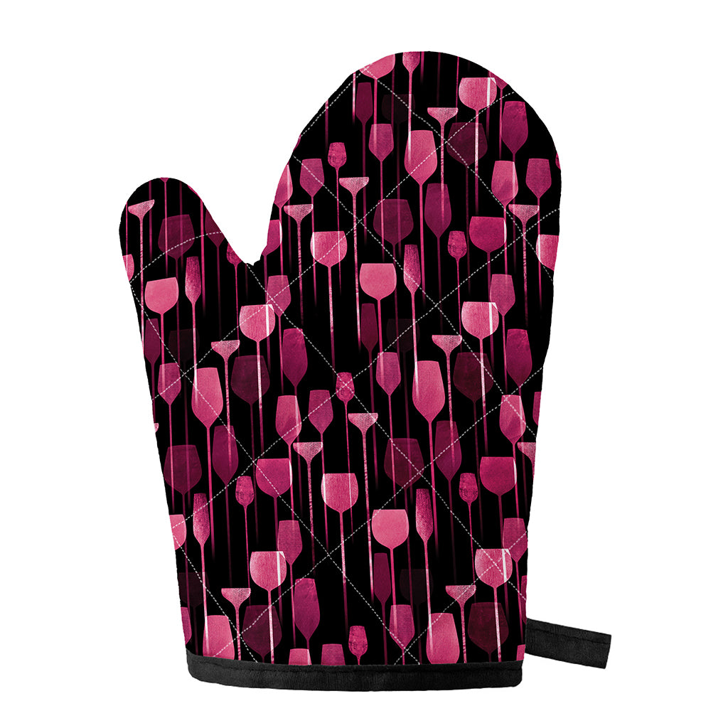 Glasses Of Wine Print Single Oven Mitt