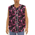 Glasses Of Wine Print Sleeveless Baseball Jersey