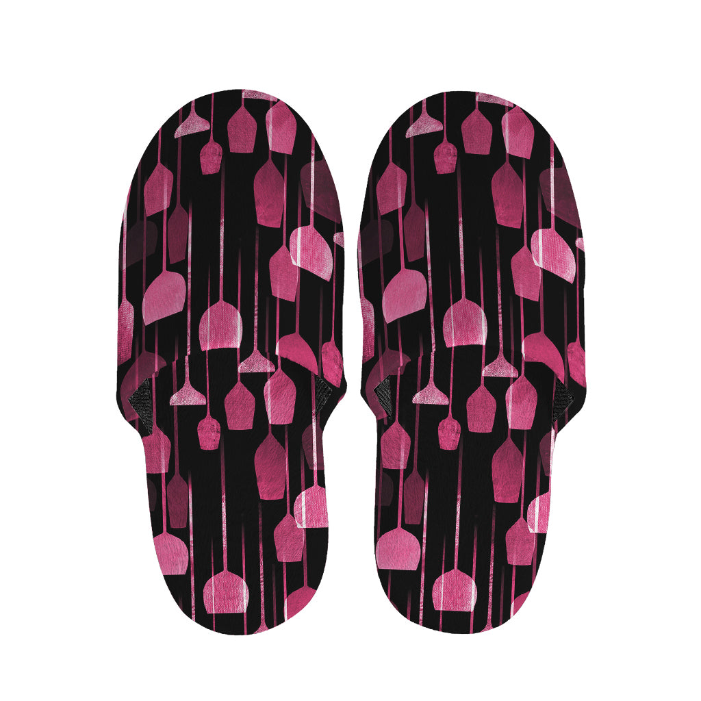 Glasses Of Wine Print Slippers