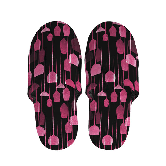 Glasses Of Wine Print Slippers