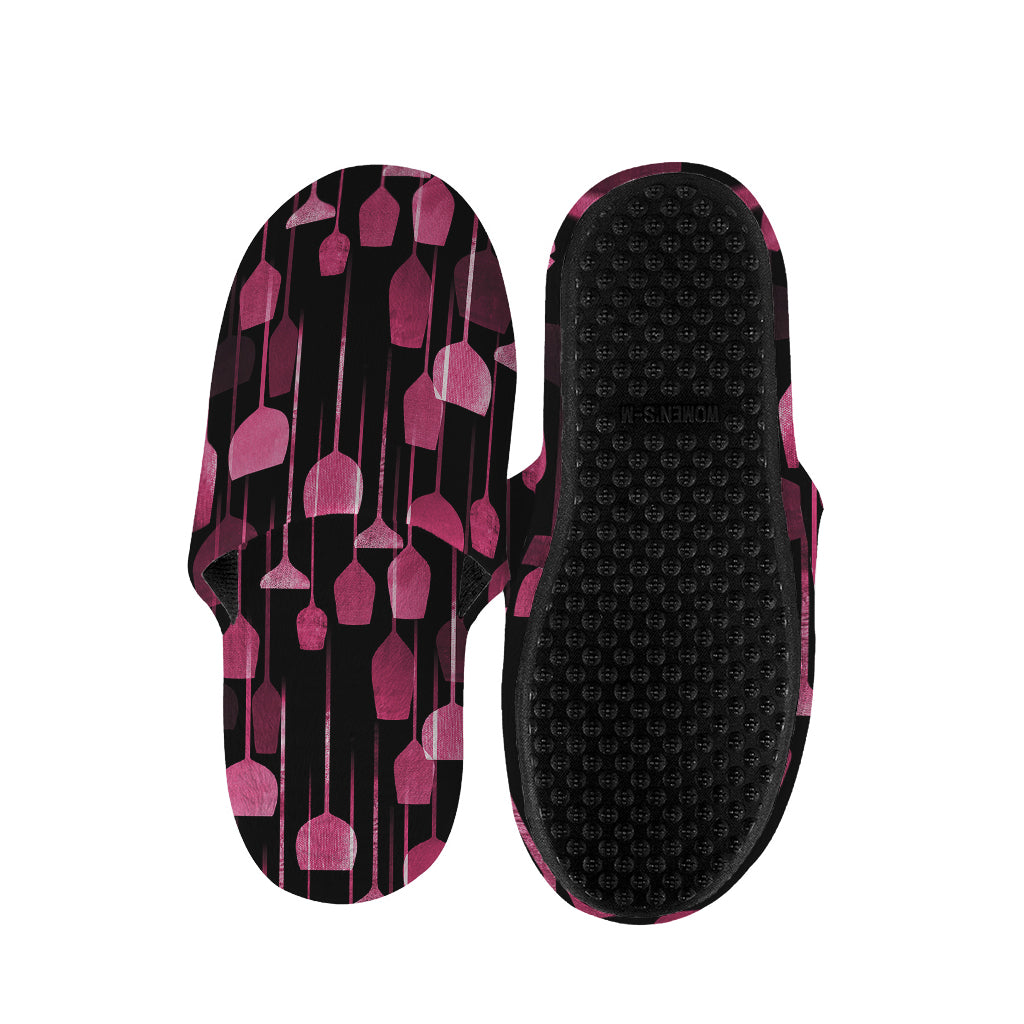 Glasses Of Wine Print Slippers