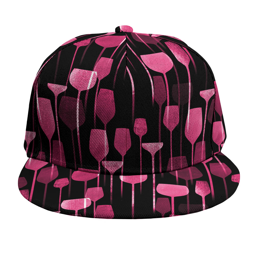 Glasses Of Wine Print Snapback Cap