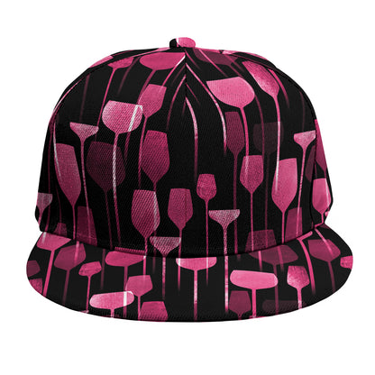 Glasses Of Wine Print Snapback Cap