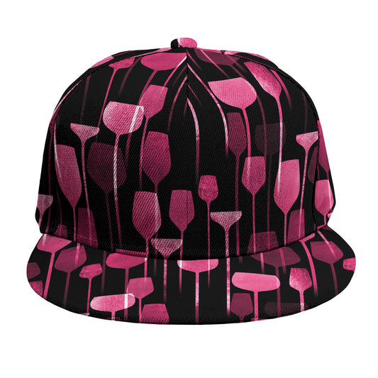 Glasses Of Wine Print Snapback Cap