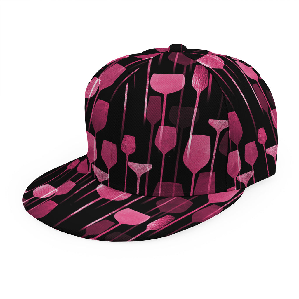 Glasses Of Wine Print Snapback Cap