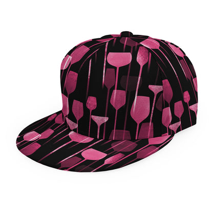 Glasses Of Wine Print Snapback Cap