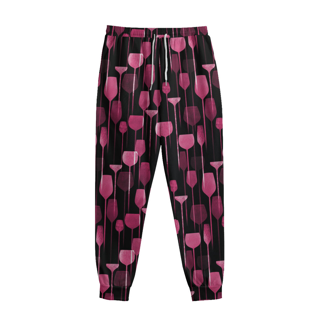Glasses Of Wine Print Sweatpants