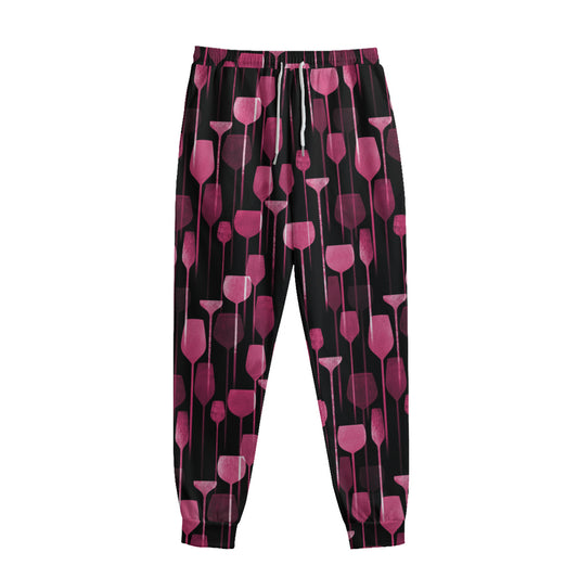 Glasses Of Wine Print Sweatpants