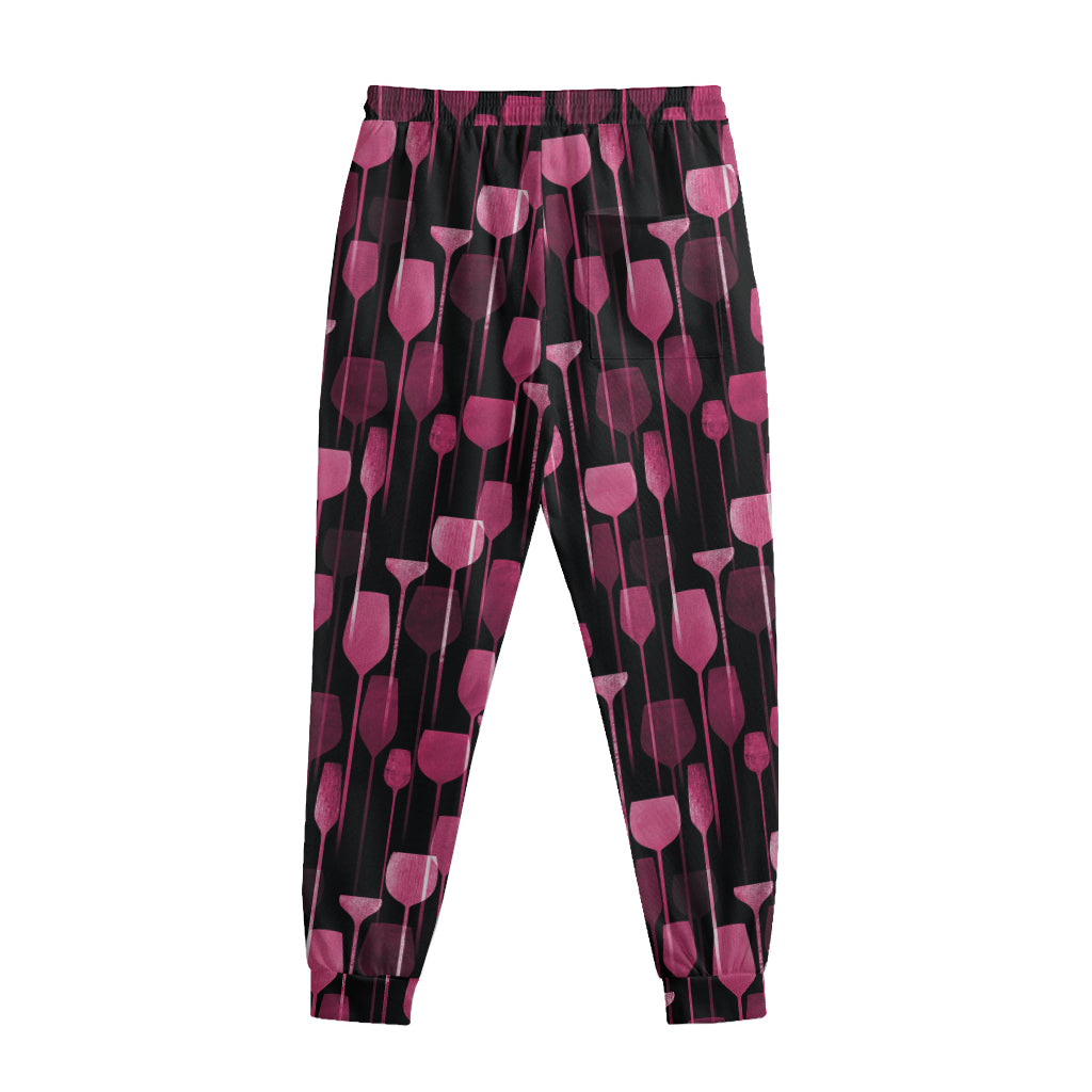 Glasses Of Wine Print Sweatpants