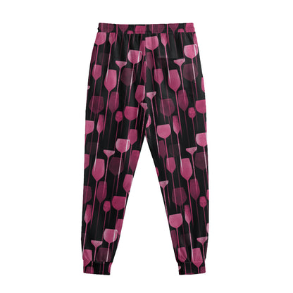 Glasses Of Wine Print Sweatpants