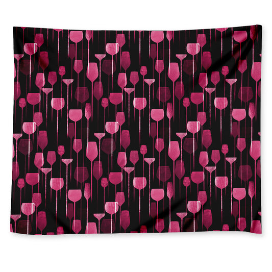 Glasses Of Wine Print Tapestry