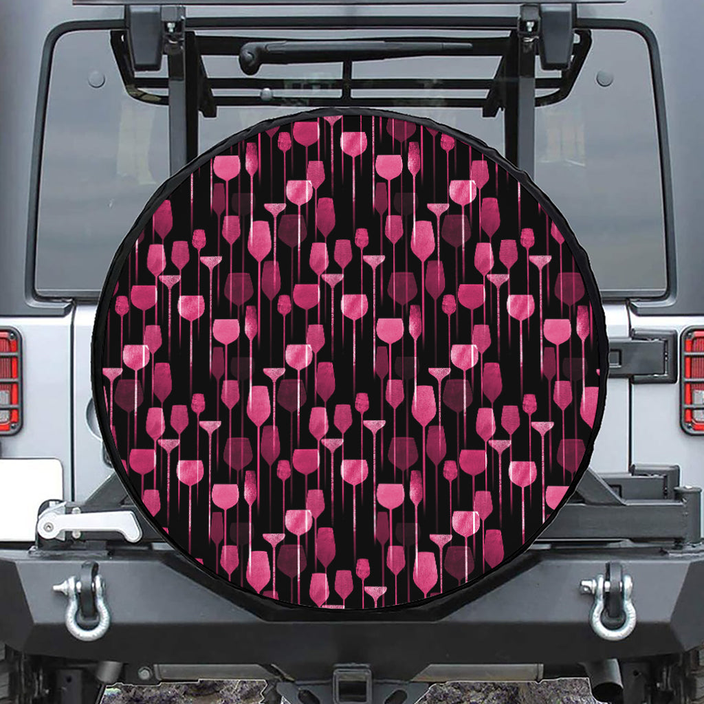 Glasses Of Wine Print Tire Cover
