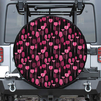 Glasses Of Wine Print Tire Cover