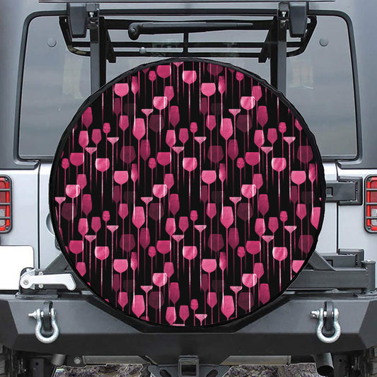 Glasses Of Wine Print Tire Cover