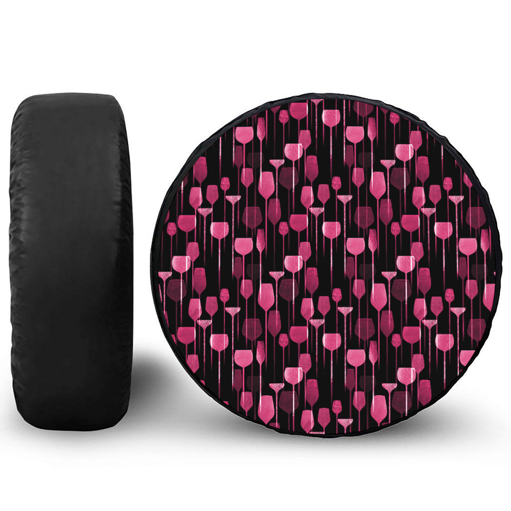 Glasses Of Wine Print Tire Cover