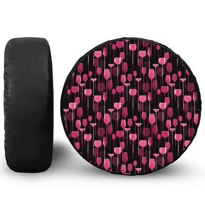Glasses Of Wine Print Tire Cover