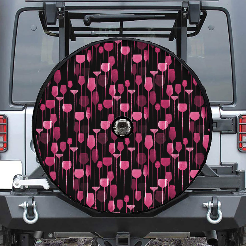 Glasses Of Wine Print Tire Cover With Camera Hole