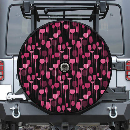 Glasses Of Wine Print Tire Cover With Camera Hole