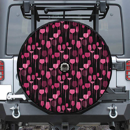Glasses Of Wine Print Tire Cover With Camera Hole