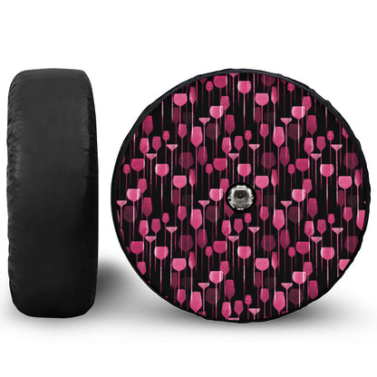 Glasses Of Wine Print Tire Cover With Camera Hole