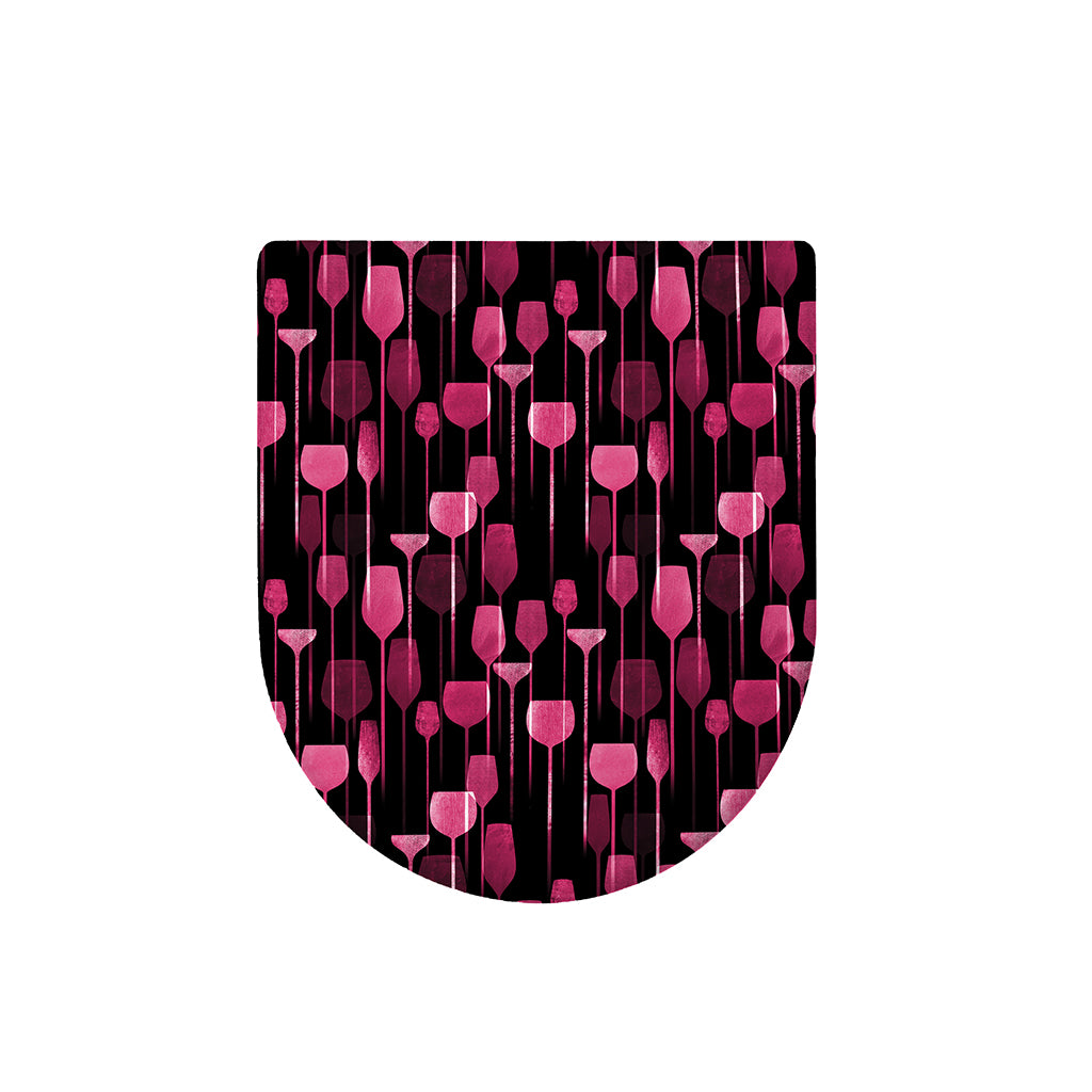 Glasses Of Wine Print Toilet Lid Cover