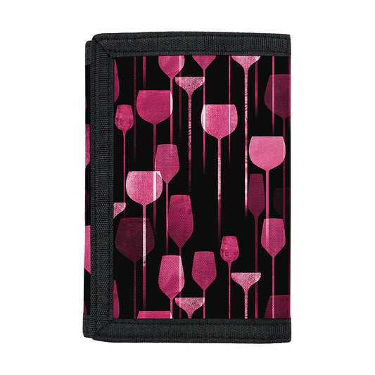 Glasses Of Wine Print Trifold Wallet