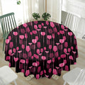 Glasses Of Wine Print Waterproof Round Tablecloth