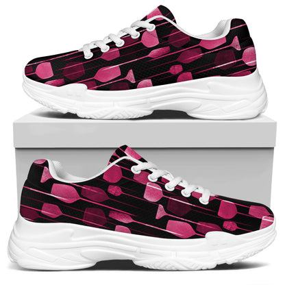 Glasses Of Wine Print White Chunky Shoes