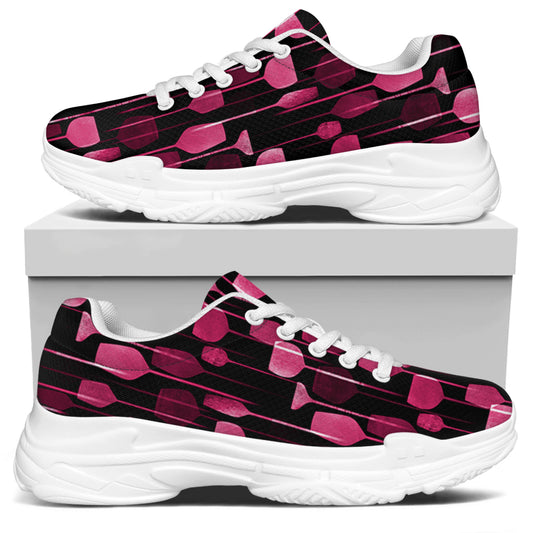 Glasses Of Wine Print White Chunky Shoes