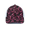Glasses Of Wine Print White Mesh Trucker Hat