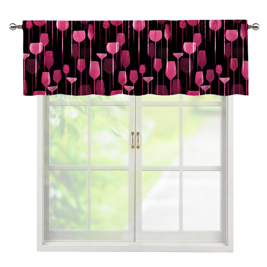 Glasses Of Wine Print Window Valance