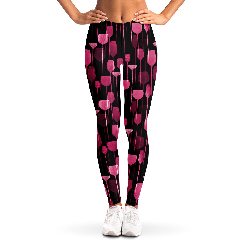 Glasses Of Wine Print Women's Leggings