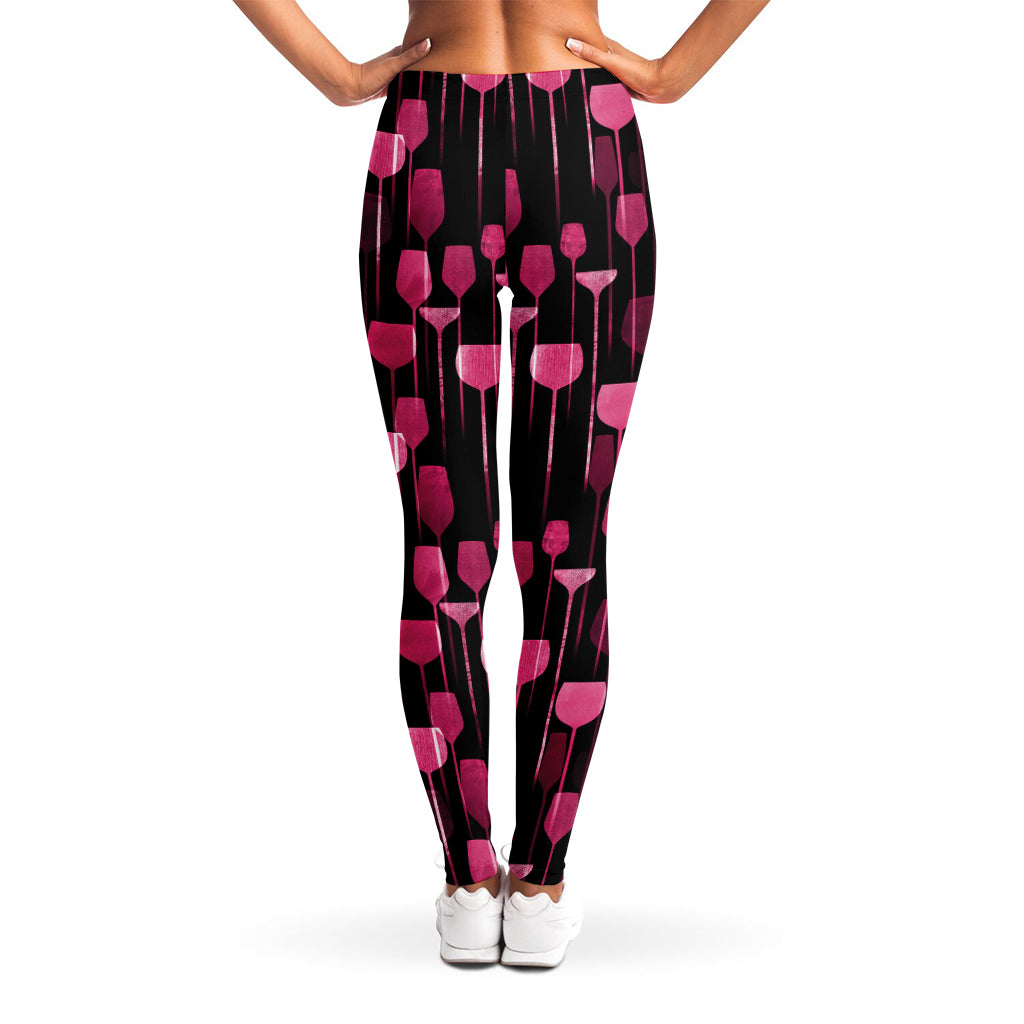 Glasses Of Wine Print Women's Leggings