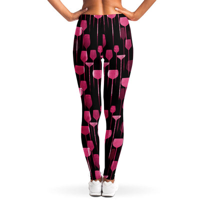 Glasses Of Wine Print Women's Leggings