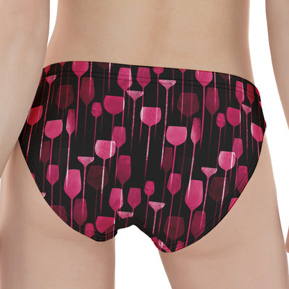 Glasses Of Wine Print Women's Panties